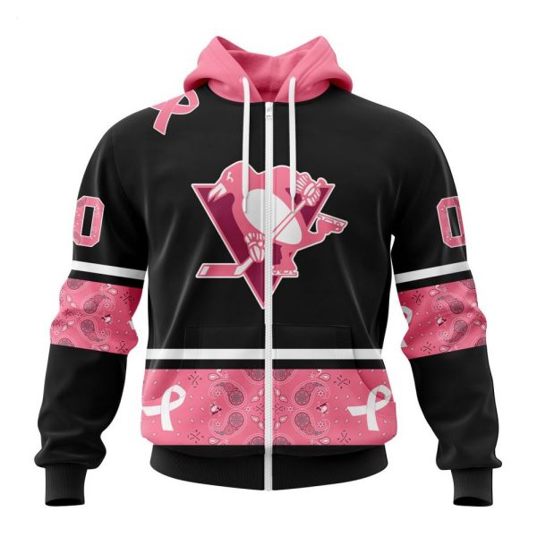 NHL Pittsburgh Penguins Personalized Specialized Design In Classic Style With Paisley! WE WEAR PINK BREAST CANCER Hoodie