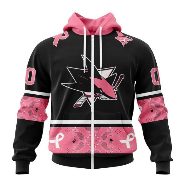 NHL San Jose Sharks Personalized Specialized Design In Classic Style With Paisley! WE WEAR PINK BREAST CANCER Hoodie