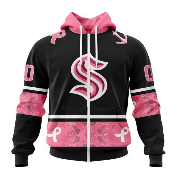 NHL Seattle Kraken Personalized Specialized Design In Classic Style With Paisley! WE WEAR PINK BREAST CANCER Hoodie