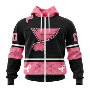 NHL St. Louis Blues Personalized Specialized Design In Classic Style With Paisley! WE WEAR PINK BREAST CANCER Hoodie