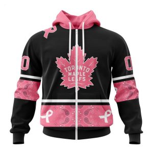 NHL Toronto Maple Leafs Personalized Specialized Design In Classic Style With Paisley! WE WEAR PINK BREAST CANCER Hoodie