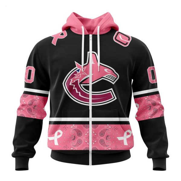 NHL Vancouver Canucks Personalized Specialized Design In Classic Style With Paisley! WE WEAR PINK BREAST CANCER Hoodie