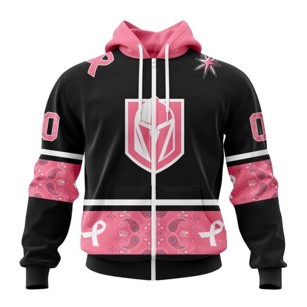 NHL Vegas Golden Knights Personalized Specialized Design In Classic Style With Paisley! WE WEAR PINK BREAST CANCER Hoodie