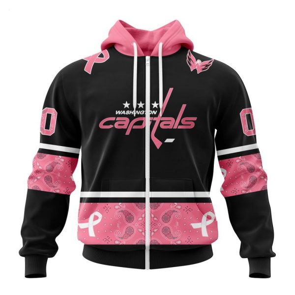 NHL Washington Capitals Personalized Specialized Design In Classic Style With Paisley! WE WEAR PINK BREAST CANCER Hoodie