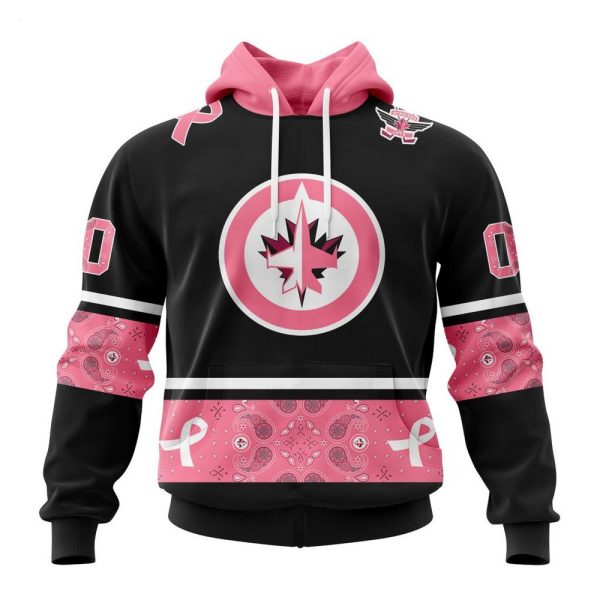 NHL Winnipeg Jets Personalized Specialized Design In Classic Style With Paisley! WE WEAR PINK BREAST CANCER Hoodie