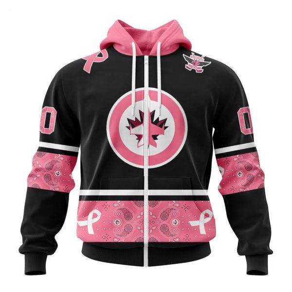 NHL Winnipeg Jets Personalized Specialized Design In Classic Style With Paisley! WE WEAR PINK BREAST CANCER Hoodie