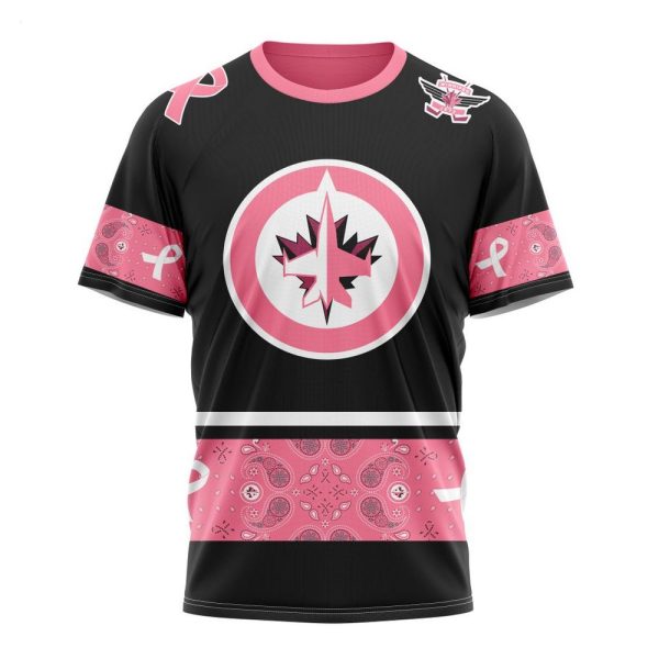 NHL Winnipeg Jets Personalized Specialized Design In Classic Style With Paisley! WE WEAR PINK BREAST CANCER Hoodie