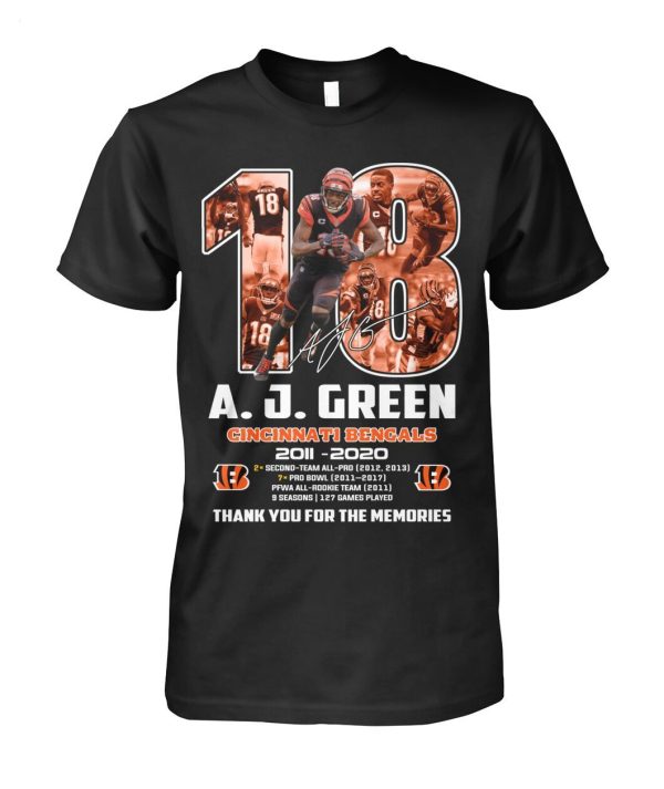 A.J.Green Cincinnati Bengals 2011 – 2020 Thank You For The Memories T-Shirt