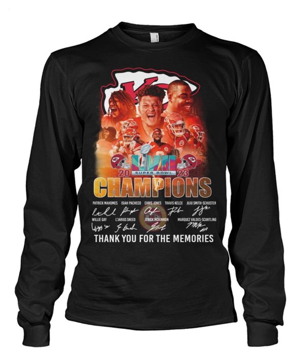 Kansas City Chiefs LVII Super Bowl Champions Thank You For The Memories T-Shirt