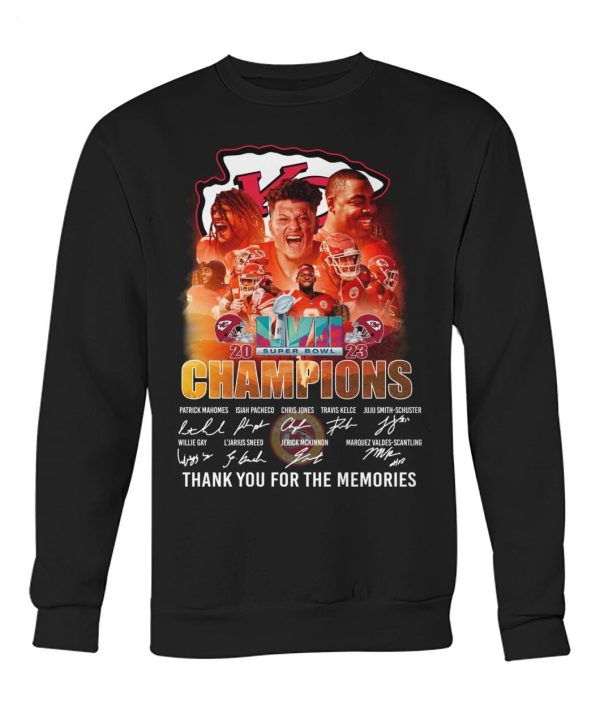 Kansas City Chiefs LVII Super Bowl Champions Thank You For The Memories T-Shirt