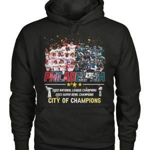 Philadelphia 2022 National League Champions 2023 Super Bowl Champions City Of Champions T-Shirt