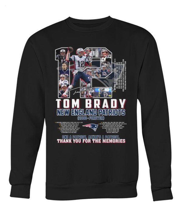 Tom Brady New England Patriots 2000 – Forever Thank You For The Memories T-Shirt