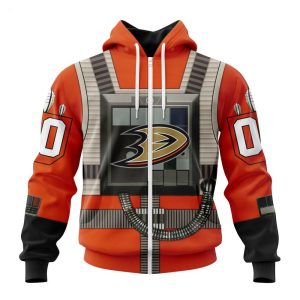 NHL Anaheim Ducks Star Wars Rebel Pilot Design Personalized Hoodie