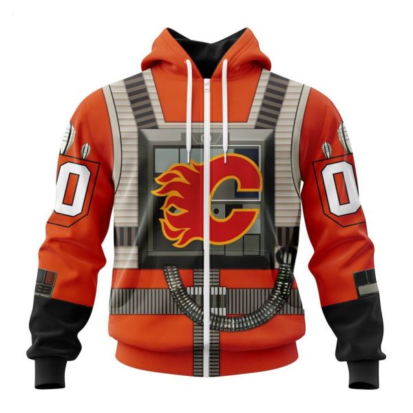 NHL Calgary Flames Star Wars Rebel Pilot Design Personalized Hoodie