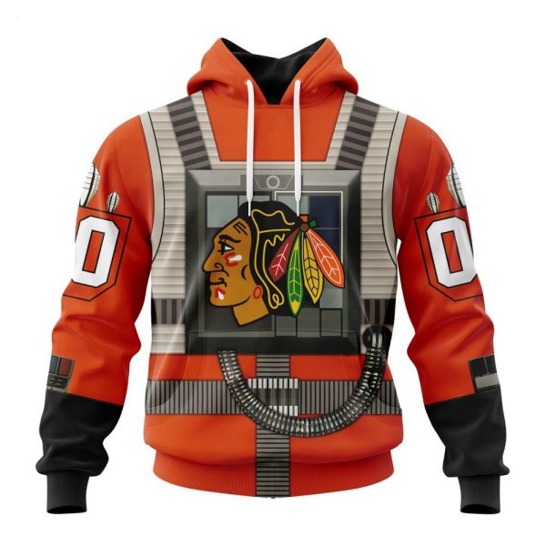 NHL Chicago Blackhawks Star Wars Rebel Pilot Design Personalized Hoodie