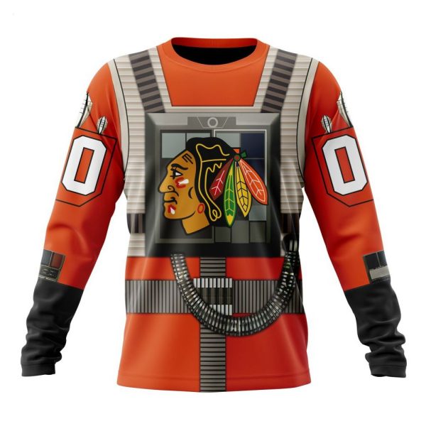 NHL Chicago Blackhawks Star Wars Rebel Pilot Design Personalized Hoodie