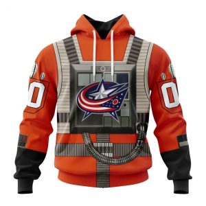 NHL Columbus Blue Jackets Star Wars Rebel Pilot Design Personalized Hoodie
