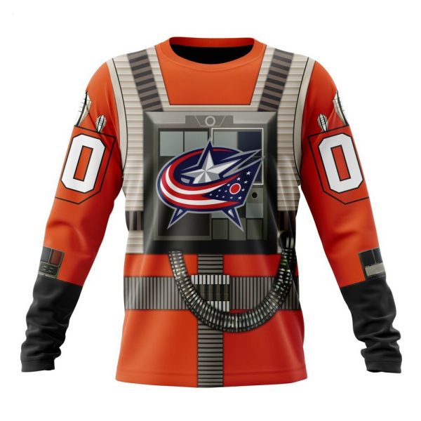 NHL Columbus Blue Jackets Star Wars Rebel Pilot Design Personalized Hoodie