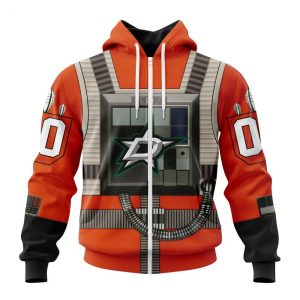NHL Dallas Stars Star Wars Rebel Pilot Design Personalized Hoodie