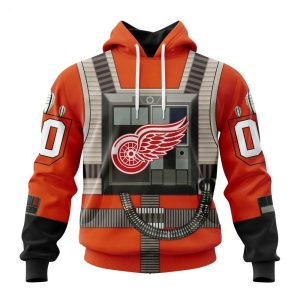 NHL Detroit Red Wings Star Wars Rebel Pilot Design Personalized Hoodie