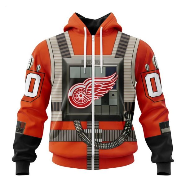 NHL Detroit Red Wings Star Wars Rebel Pilot Design Personalized Hoodie