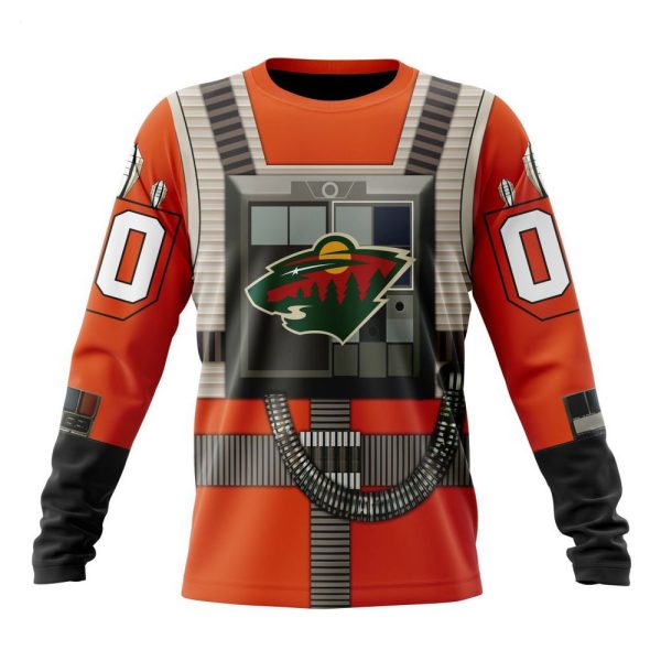 NHL Minnesota Wild Star Wars Rebel Pilot Design Personalized Hoodie