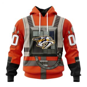 NHL Nashville Predators Star Wars Rebel Pilot Design Personalized Hoodie