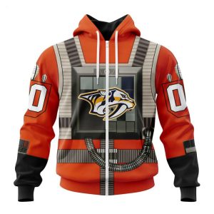 NHL Nashville Predators Star Wars Rebel Pilot Design Personalized Hoodie