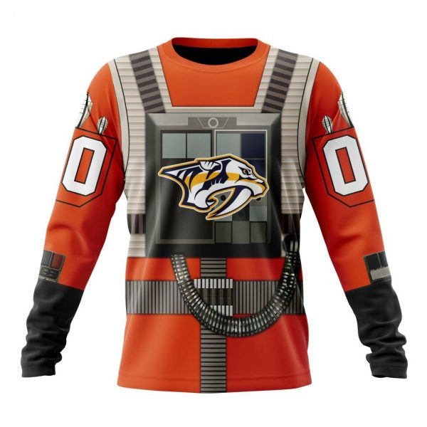 NHL Nashville Predators Star Wars Rebel Pilot Design Personalized Hoodie