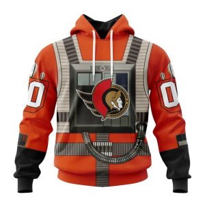 NHL Ottawa Senators Star Wars Rebel Pilot Design Personalized Hoodie