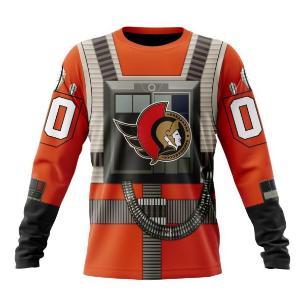 NHL Ottawa Senators Star Wars Rebel Pilot Design Personalized Hoodie