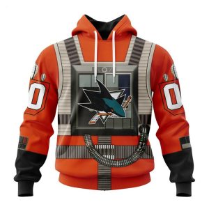 NHL San Jose Sharks Star Wars Rebel Pilot Design Personalized Hoodie