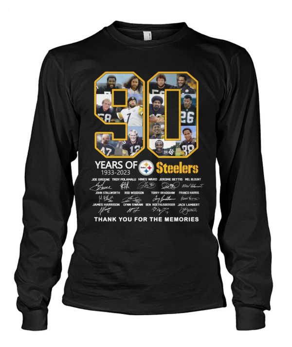 90 Years Of 1933 – 2023 Steelers Thank You For The Memories T-Shirt