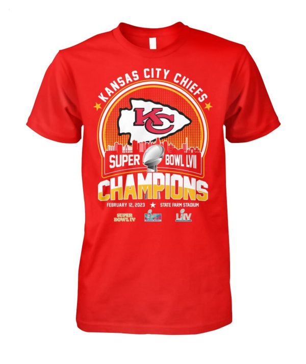 Kansas City Chiefs Super Bowl LVII Champions February 12, 2023 State Farm Stadium T-Shirt