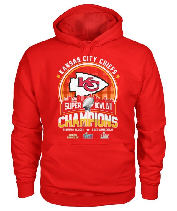 Kansas City Chiefs Super Bowl LVII Champions February 12, 2023 State Farm Stadium T-Shirt