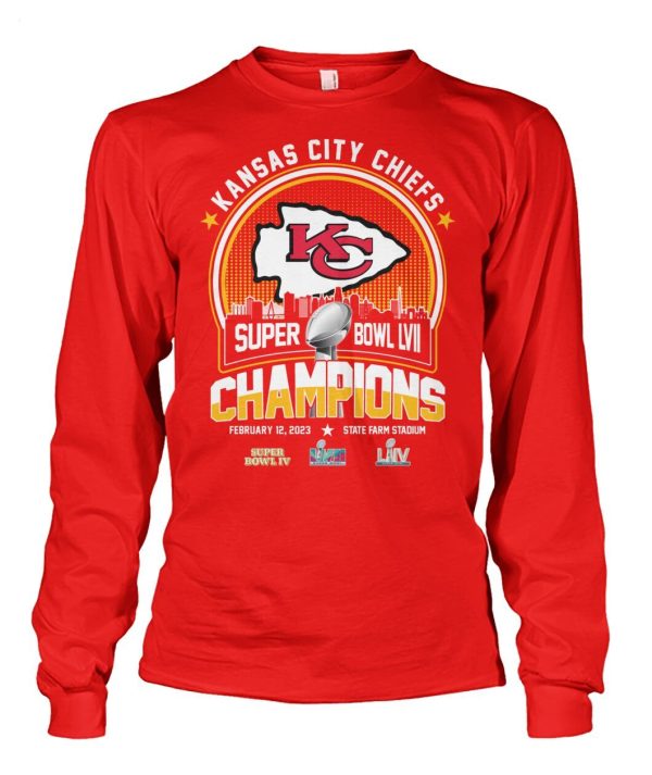 Kansas City Chiefs Super Bowl LVII Champions February 12, 2023 State Farm Stadium T-Shirt