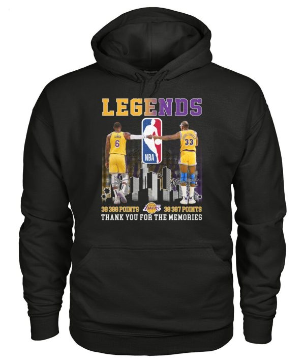 Legends James And Abdul Jabbar Thank You For The Memories T-Shirt