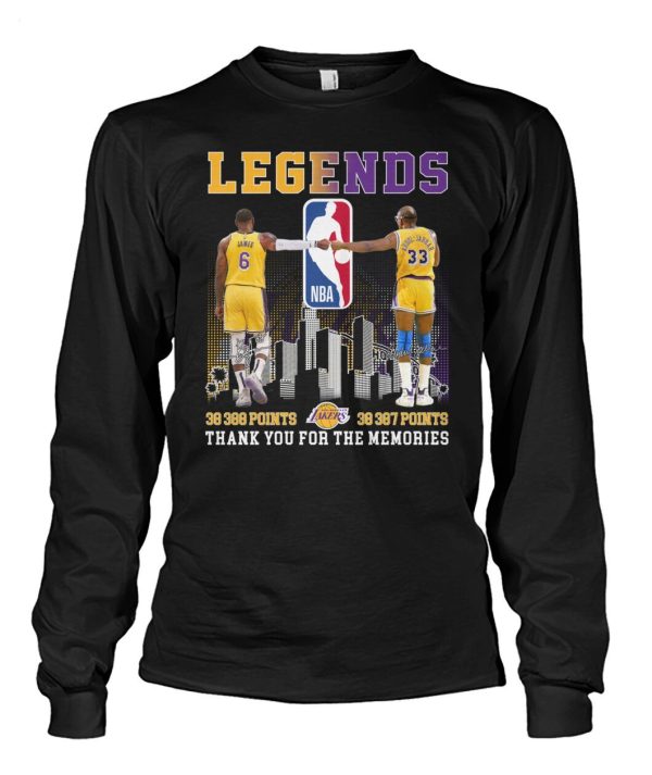 Legends James And Abdul Jabbar Thank You For The Memories T-Shirt