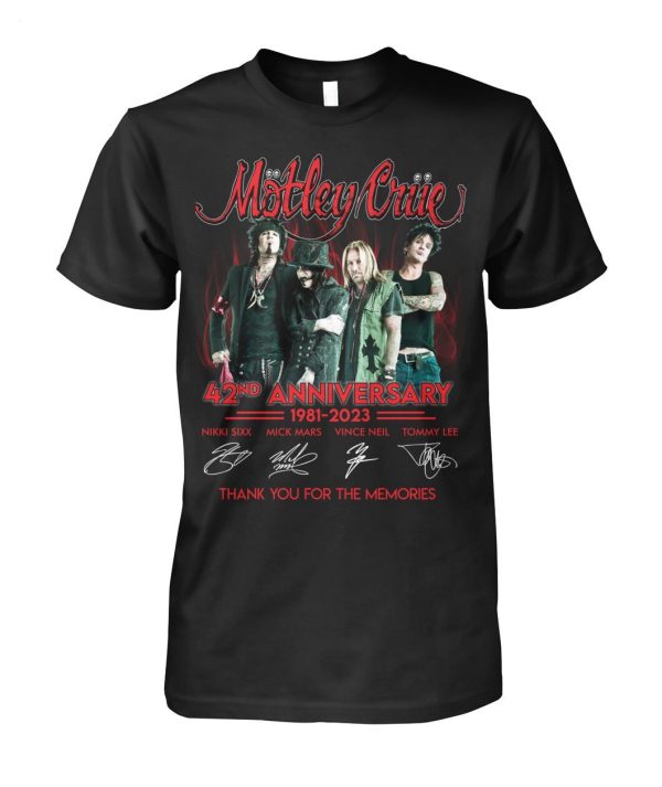 Motley Crue 42nd Anniversary 1981 – 2023 Thank You For The Memories T-Shirt