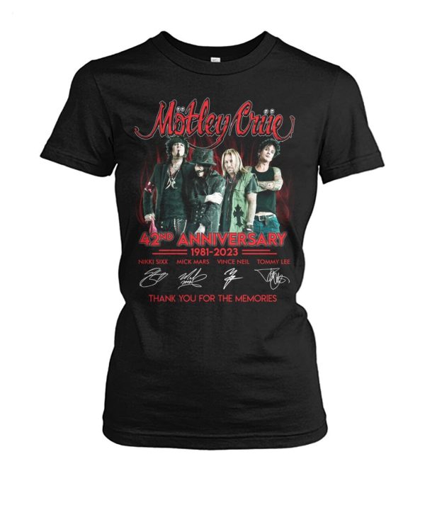 Motley Crue 42nd Anniversary 1981 – 2023 Thank You For The Memories T-Shirt