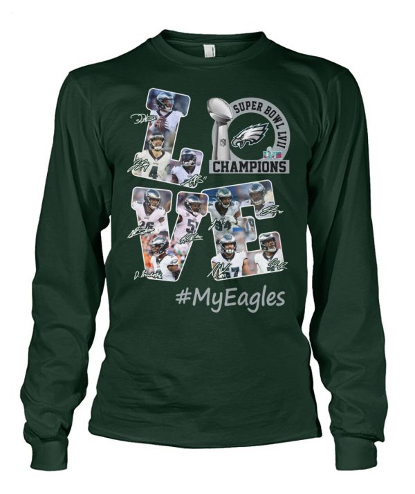 Philadelphia Eagles Super Bowl LVII Champions Love MyEagles T-Shirt