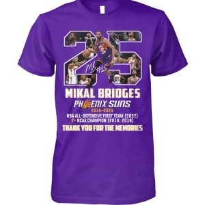 Mikal Bridges Phoenix Suns 2018 – 2023 Thank You For The Memories T-Shirt