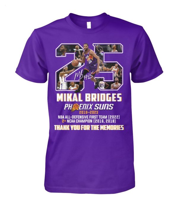 Mikal Bridges Phoenix Suns 2018 – 2023 Thank You For The Memories T-Shirt