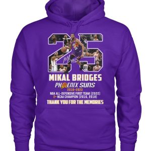 Mikal Bridges Phoenix Suns 2018 – 2023 Thank You For The Memories T-Shirt