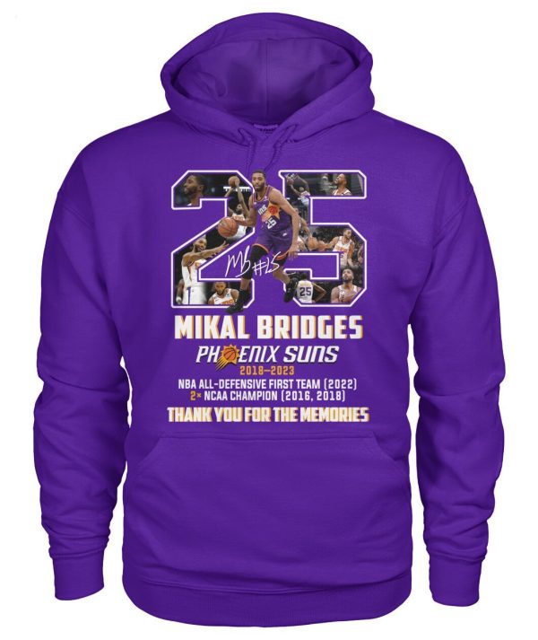 Mikal Bridges Phoenix Suns 2018 – 2023 Thank You For The Memories T-Shirt