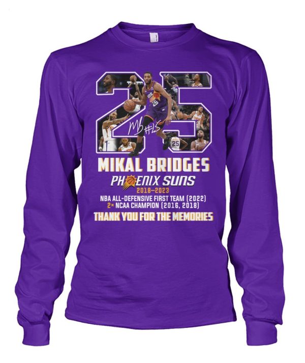 Mikal Bridges Phoenix Suns 2018 – 2023 Thank You For The Memories T-Shirt