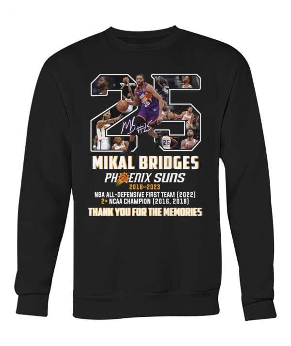 Mikal Bridges Phoenix Suns 2018 – 2023 Thank You For The Memories T-Shirt