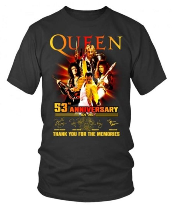 Queen 53rd Anniversary 1970 – 2023 Thank You For The Memories T-Shirt