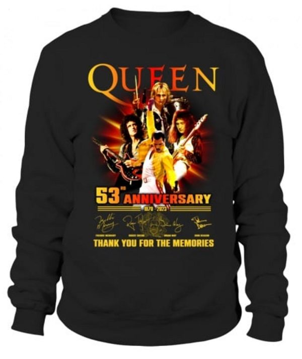 Queen 53rd Anniversary 1970 – 2023 Thank You For The Memories T-Shirt