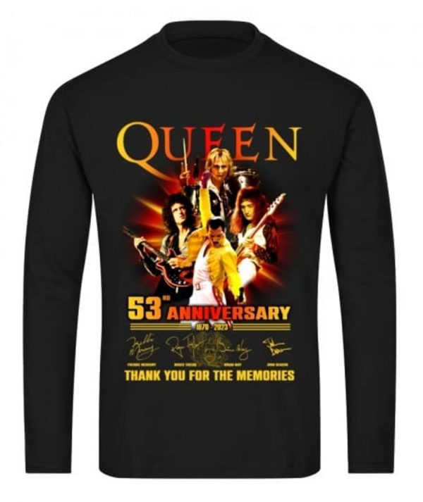 Queen 53rd Anniversary 1970 – 2023 Thank You For The Memories T-Shirt